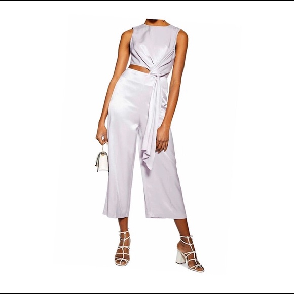 topshop satin jumpsuit